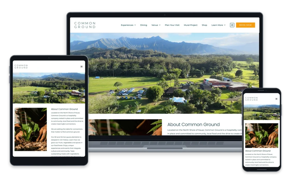 Common Ground Kauai website device overview