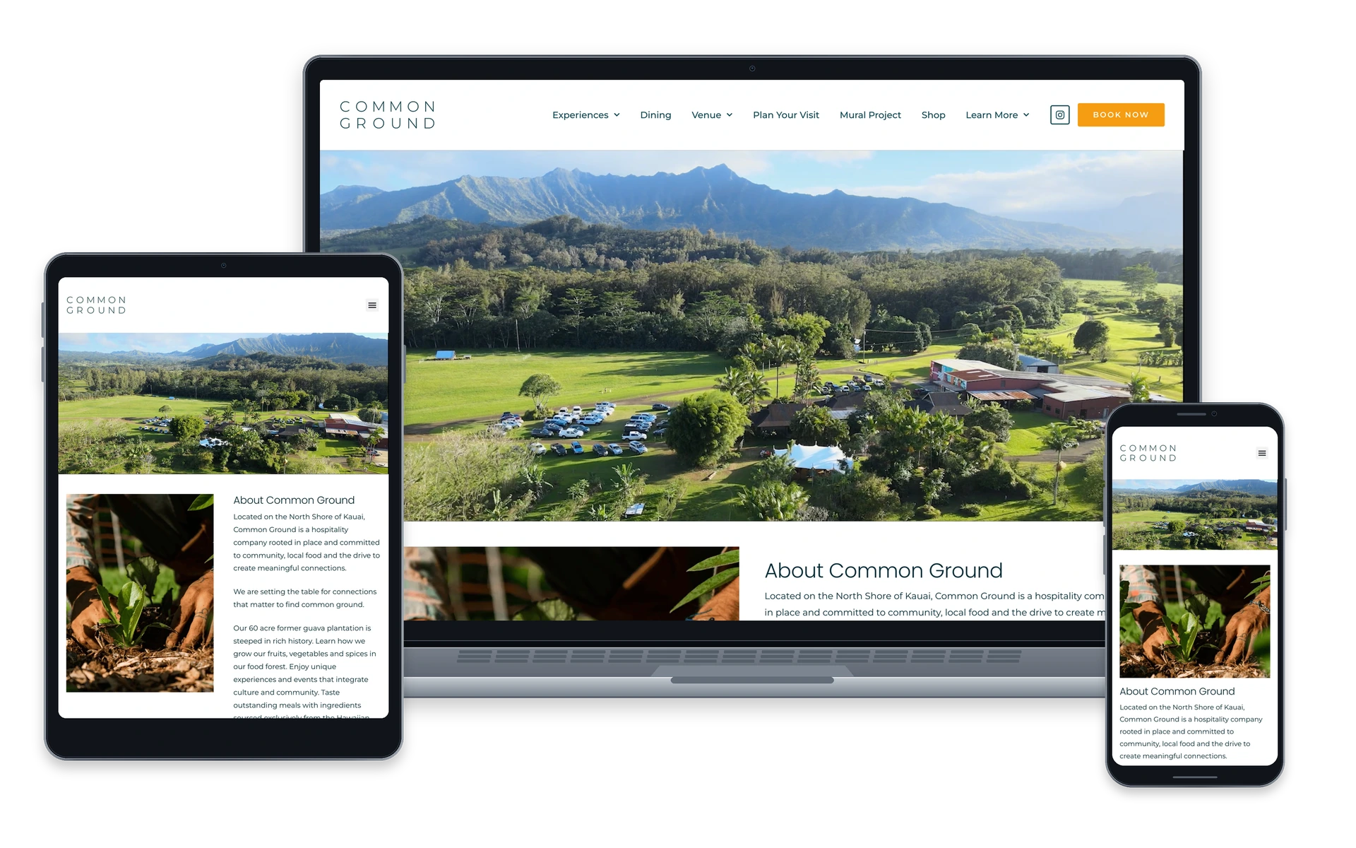 Common Ground Kauai website — device overview