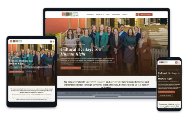 Cultural Heritage Partners website device overview