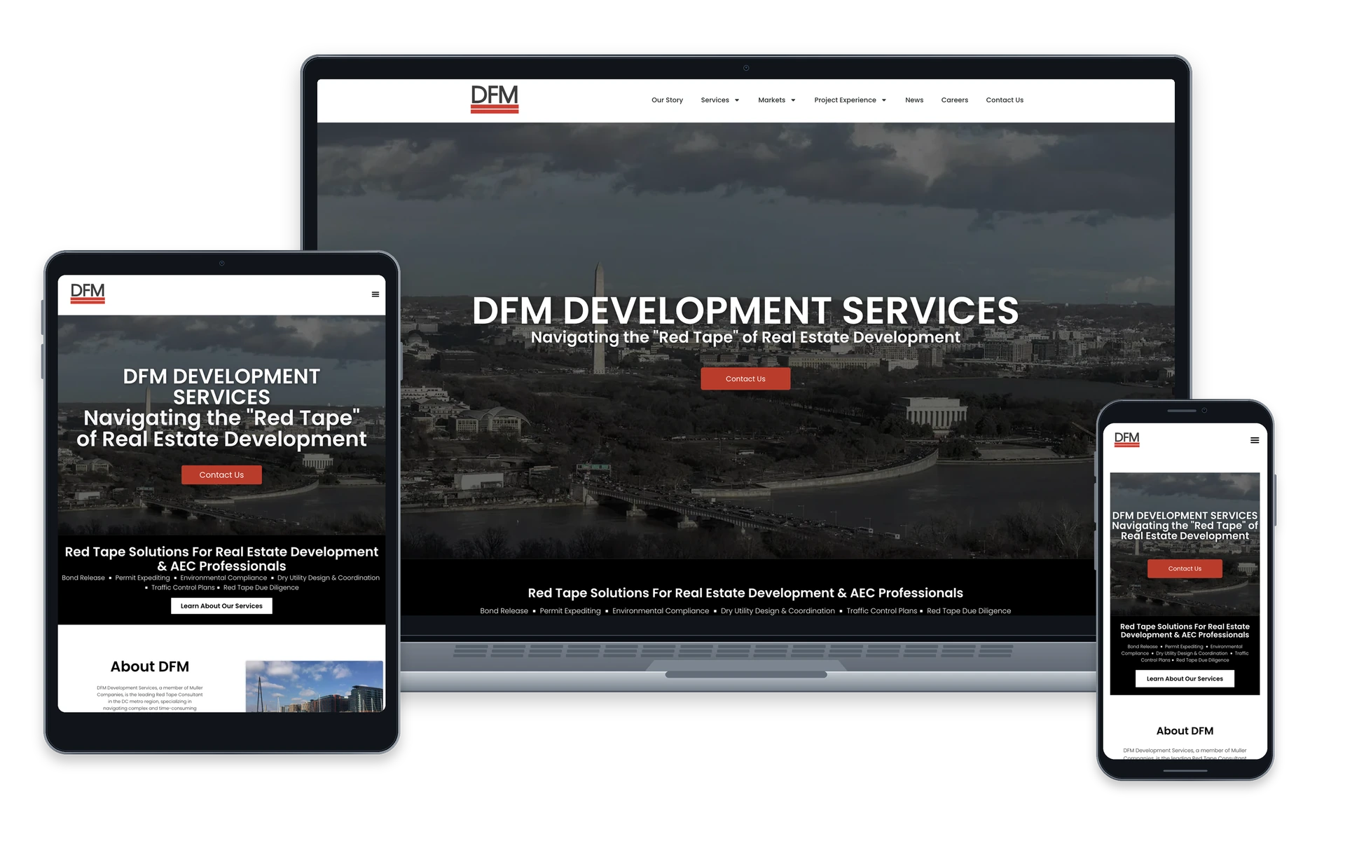 DFM Development Services website — device overview