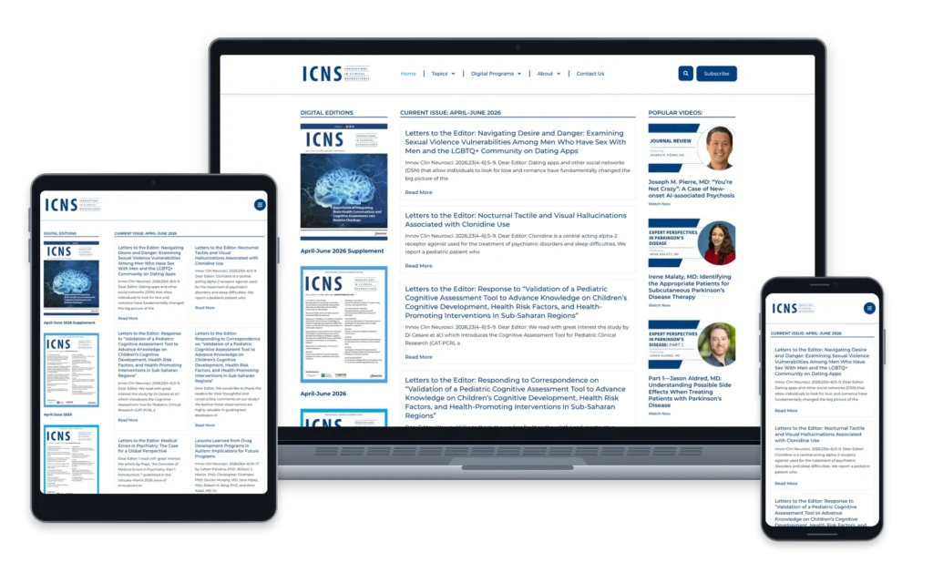 Innovations in Clinical Neuroscience website device overview