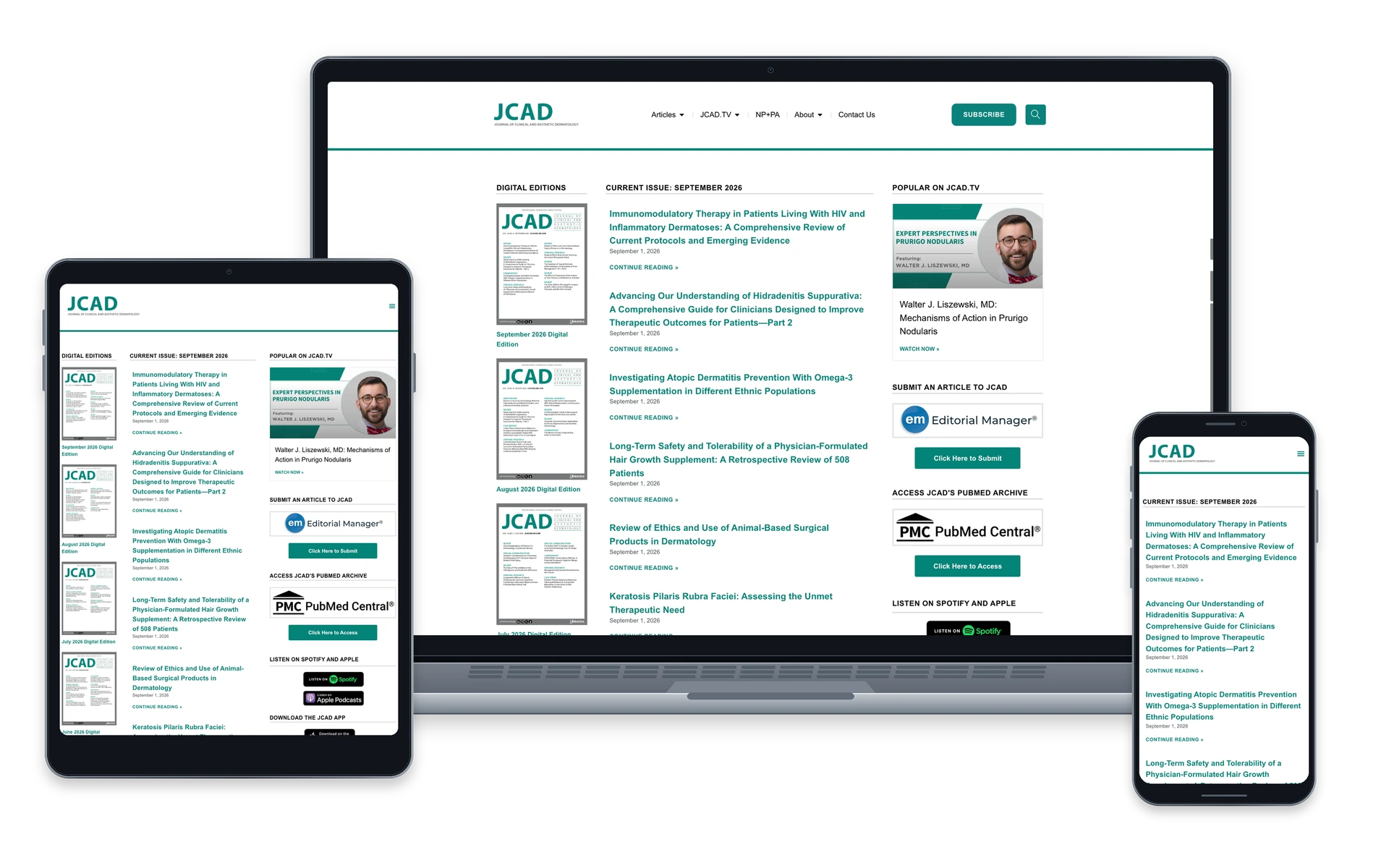 JCAD website — device overview