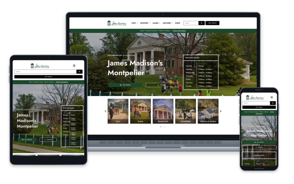 James Madison’s Montpelier website device overview