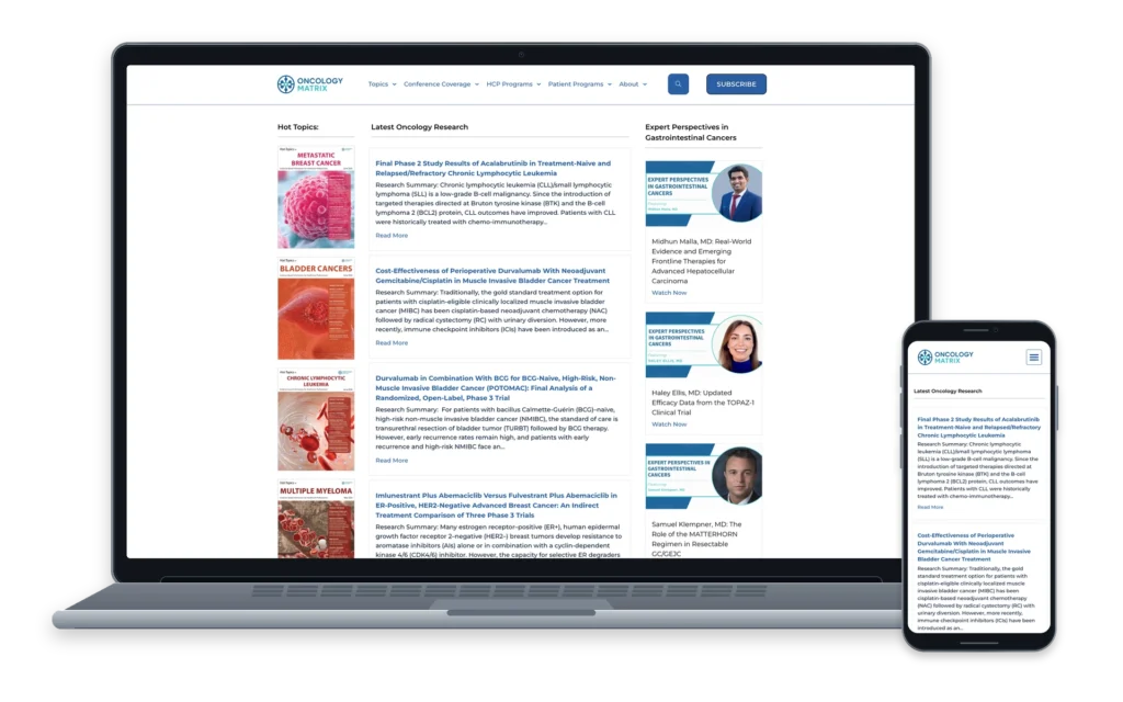 Oncology Matrix website device overview